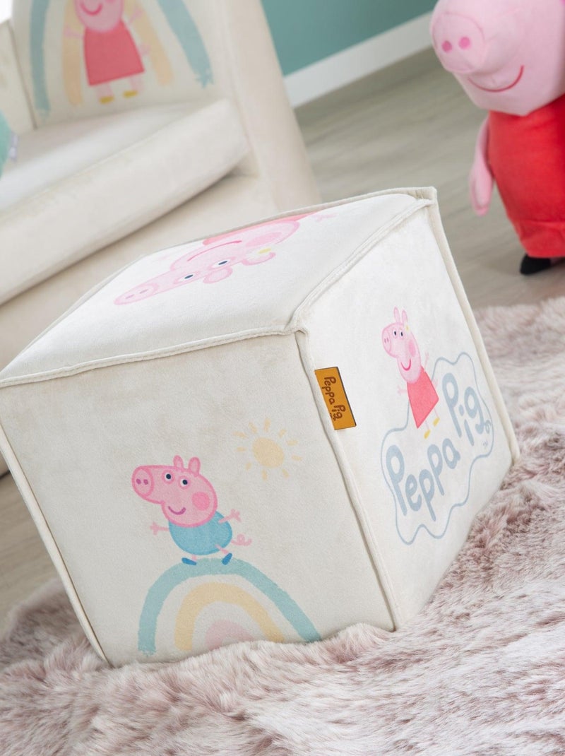 Pouf cube en velours doux pour enfant 'Roba Peppa Pig' Beige - Kiabi