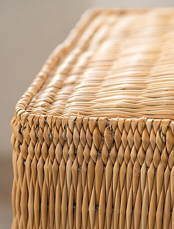 Pouf en paille tressée fait main