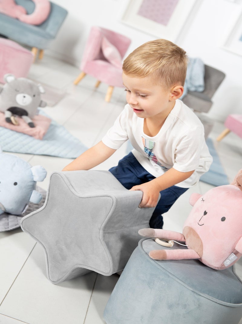 Pouf étoile en velours doux pour enfant - ROBA 'lil sofa' Gris - Kiabi