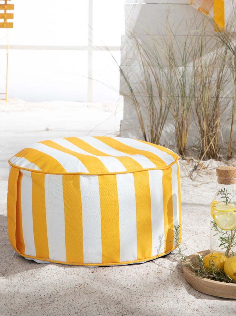 Pouf gonflable à rayures Jaune - Kiabi