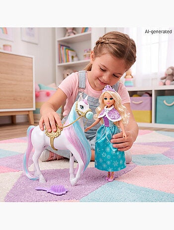 Poupée princesse avec cheval et accessoires +3 ans dreameez