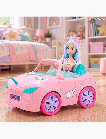 Poupée princesse licorne avec voiture +3 ans dreameez