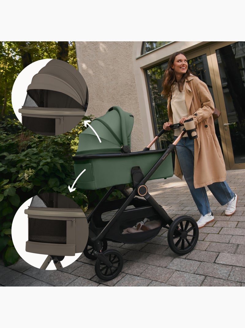 Poussette 2en1 LIONELO Layla - Pack poussette, Nacelle et Accessoires -  Jusqu'à 22kg Marron chocolat - Kiabi