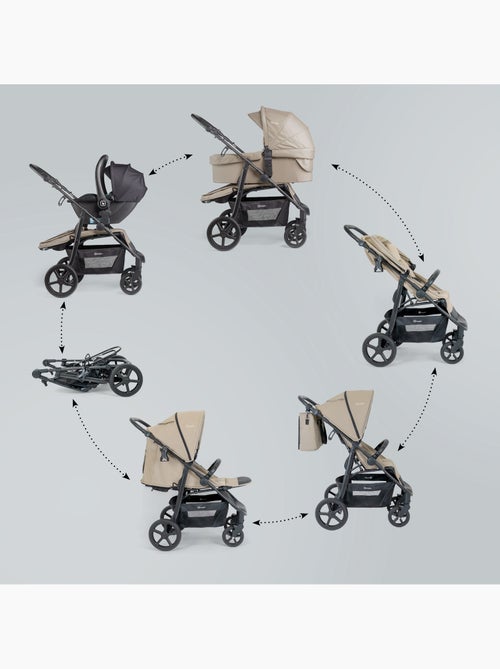 Poussette 3 en 1 avec siège auto, nacelle et siège sport Evolution – babyGO - Kiabi Poussette 3 en 1 avec siège auto, nacelle et siège sport Evolution – babyGO - Kiabi
