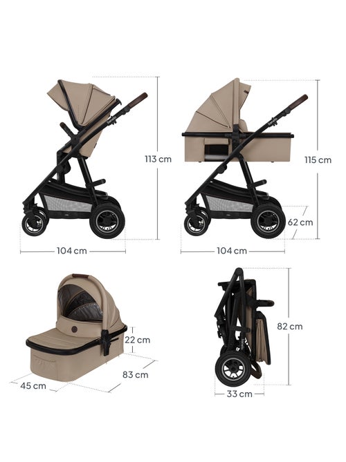 Poussette 3en1 LIONELO Amber - 0-22kg - Pack poussette, Nacelle, Cosi, Sac et accessoires - Kiabi Poussette 3en1 LIONELO Amber - 0-22kg - Pack poussette, Nacelle, Cosi, Sac et accessoires - Kiabi