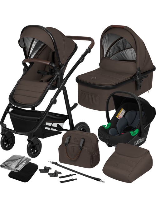 Poussette 3en1 lionelo amber - 0-22kg - pack poussette, nacelle, cosi, sac et accessoires - Kiabi Poussette 3en1 lionelo amber - 0-22kg - pack poussette, nacelle, cosi, sac et accessoires - Kiabi