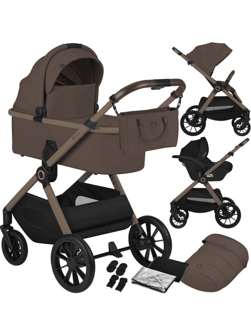 Poussette 3en1 LIONELO Layla - Pack poussette, Nacelle, Cosi et Accessoires - Jusqu'à 22kg - Kiabi