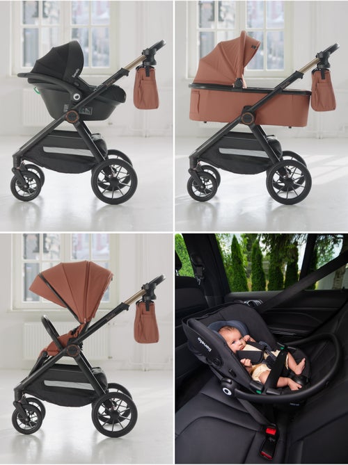 Poussette 3en1 LIONELO Layla - Pack poussette, Nacelle, Cosi et Accessoires - Jusqu'à 22kg - Kiabi