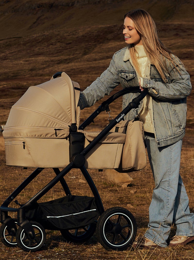 Poussette 3en1 LIONELO Meril - Pack poussette, Nacelle, Cosi, Sac et accessoires Beige - Kiabi