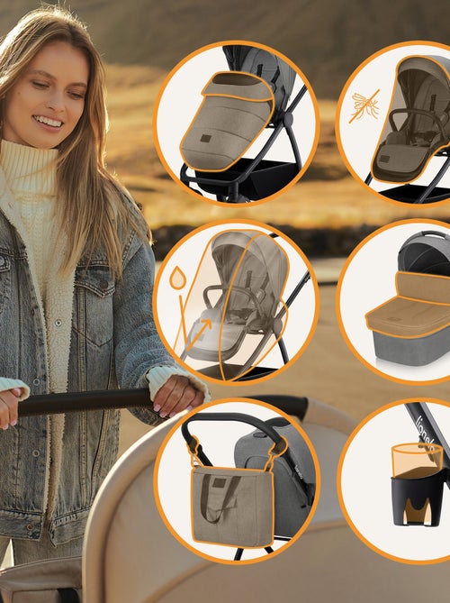 Poussette 3en1 LIONELO Meril - Pack poussette, Nacelle, Cosi, Sac et accessoires - Kiabi Poussette 3en1 LIONELO Meril - Pack poussette, Nacelle, Cosi, Sac et accessoires - Kiabi