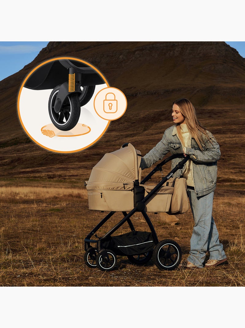Poussette 3en1 LIONELO Meril - Pack poussette, Nacelle, Cosi, Sac et accessoires Noir - Kiabi