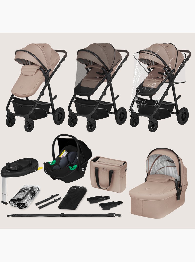 Poussette 4en1 LIONELO Bianka - Poussette + Nacelle + Siège-auto + Base ISOFIX 180° Beige naturel - Kiabi