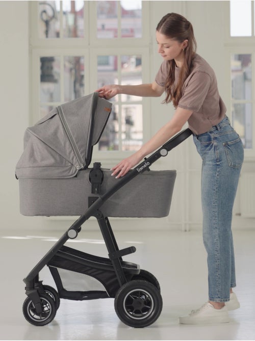 Poussette 4en1 LIONELO Bianka - Poussette + Nacelle + Siège-auto + Base ISOFIX 180° - Kiabi Poussette 4en1 LIONELO Bianka - Poussette + Nacelle + Siège-auto + Base ISOFIX 180° - Kiabi