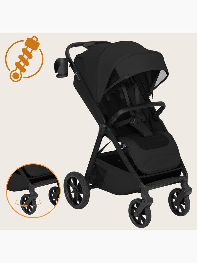 Poussette canne compacte lionelo bett- légère & pliable - légère & pliable - jusqu'à 22 kg Noir - Kiabi