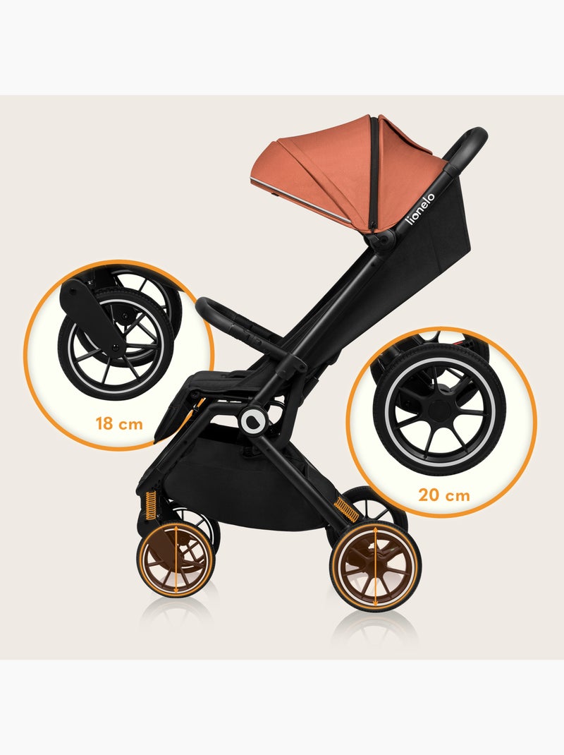 Poussette canne compacte LIONELO Cloe - Légère & pliable - Légère & pliable - Jusqu'à 22 Kg Noir Orange Noir - Kiabi