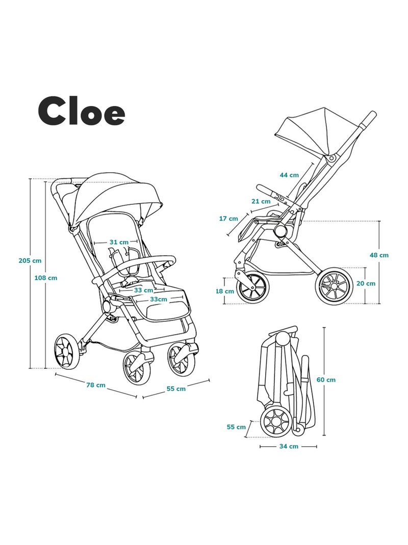 Poussette canne compacte LIONELO Cloe - Légère & pliable - Légère & pliable - Jusqu'à 22 Kg Noir Orange Noir - Kiabi