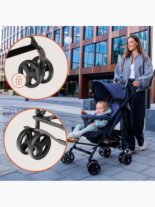Poussette canne compacte LIONELO Elia - Légère - 6-36 mois - Moustiquaire incluse - Kiabi Poussette canne compacte LIONELO Elia - Légère - 6-36 mois - Moustiquaire incluse - Kiabi