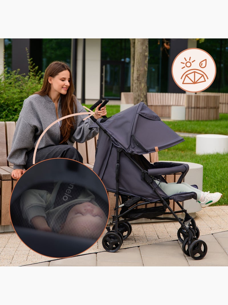 Poussette canne compacte LIONELO Elia - Légère - 6-36 mois - Moustiquaire incluse Beige - Kiabi
