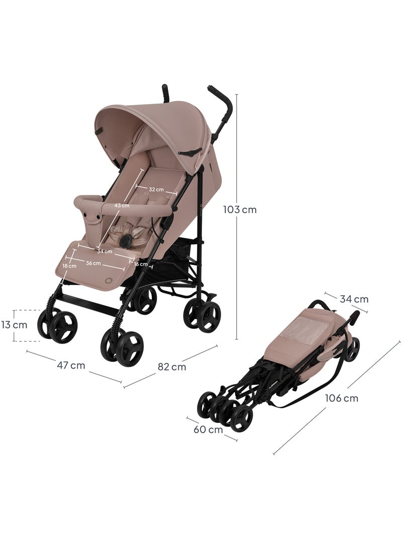 Poussette canne compacte LIONELO Elia - Légère - 6-36 mois - Moustiquaire incluse Beige - Kiabi