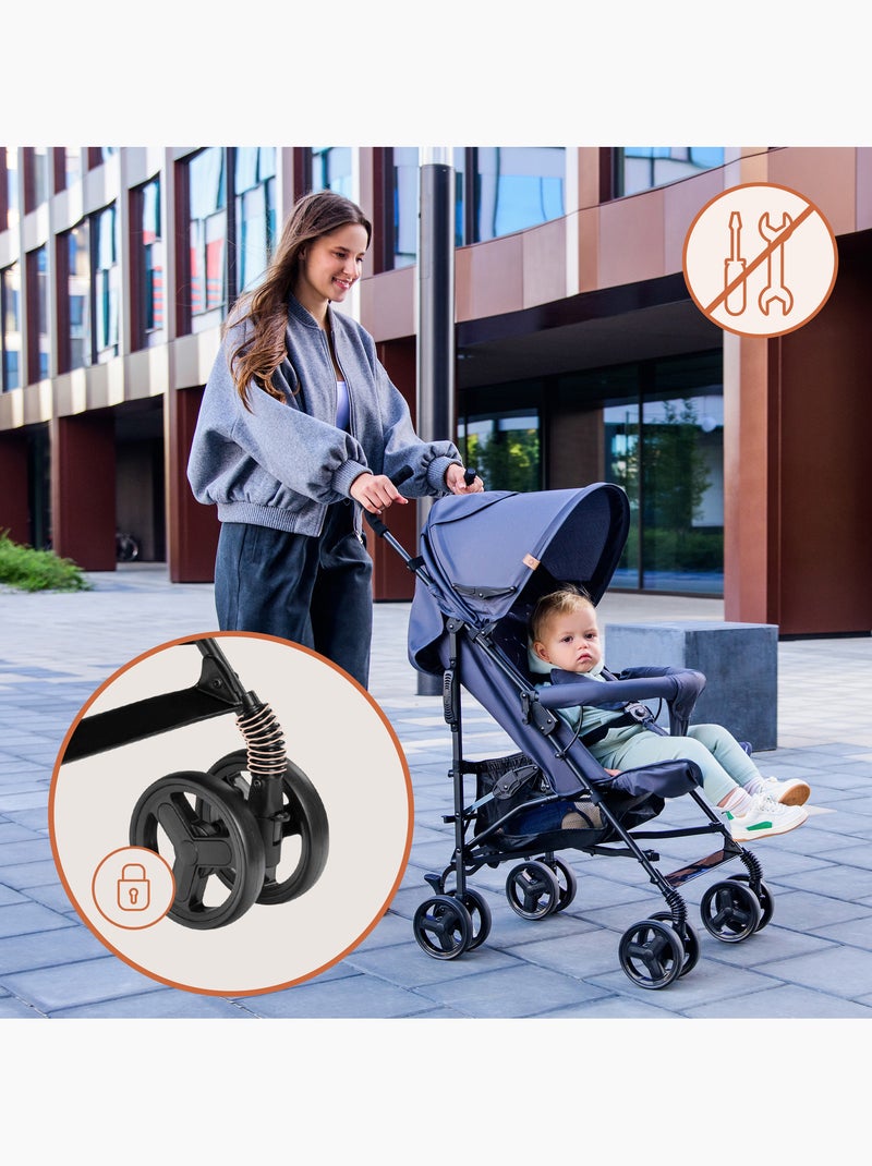 Poussette canne compacte LIONELO Elia - Légère - 6-36 mois - Moustiquaire incluse Marron - Kiabi