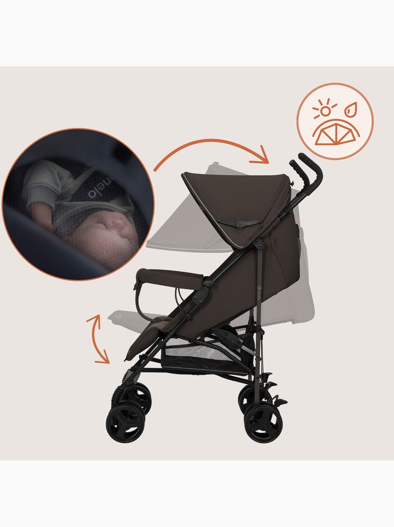 Poussette canne compacte LIONELO Elia - Légère - 6-36 mois - Moustiquaire incluse Marron - Kiabi
