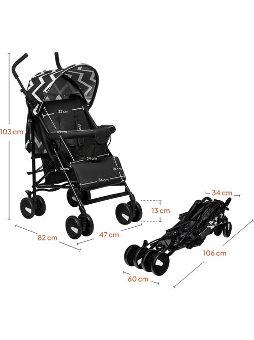 Poussette canne compacte LIONELO Elia - Légère - 6-36 mois - Moustiquaire incluse - Kiabi Poussette canne compacte LIONELO Elia - Légère - 6-36 mois - Moustiquaire incluse - Kiabi