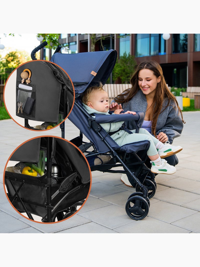 Poussette canne compacte LIONELO Elia - Légère - 6-36 mois - Moustiquaire incluse Noir - Kiabi
