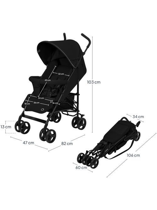 Poussette canne compacte LIONELO Elia - Légère - 6-36 mois - Moustiquaire incluse - Kiabi
