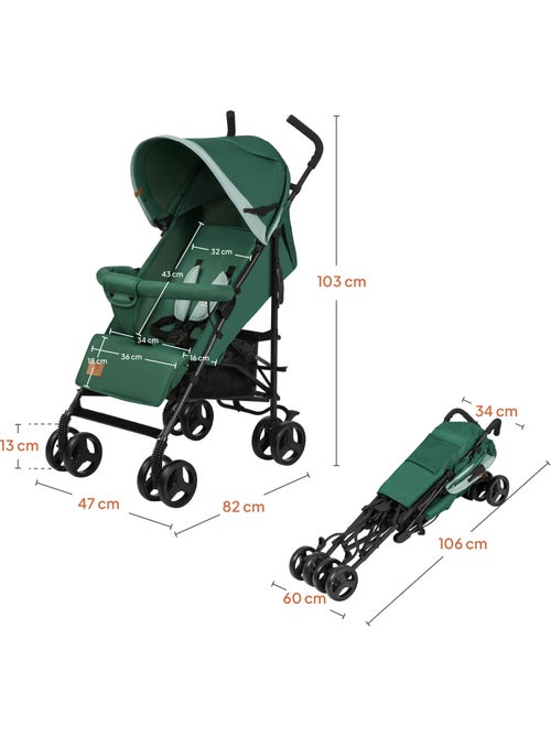 Poussette canne compacte LIONELO Elia - Légère - 6-36 mois - Moustiquaire incluse - Kiabi Poussette canne compacte LIONELO Elia - Légère - 6-36 mois - Moustiquaire incluse - Kiabi