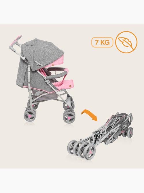 Poussette canne compacte LIONELO Irma - 6-36 mois - Moustiquaire inclus - Léger - Amortisseurs avant - Kiabi Poussette canne compacte LIONELO Irma - 6-36 mois - Moustiquaire inclus - Léger - Amortisseurs avant - Kiabi