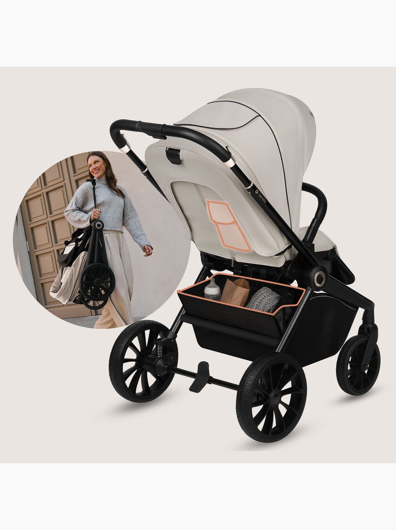 Poussette combinée 2en1 LIONELO Mika Plus - Pack poussette, Nacelle - Accessoires Beige - Kiabi