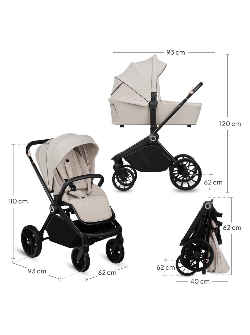 Poussette combinée 2en1 LIONELO Mika Plus - Pack poussette, Nacelle - Accessoires Beige - Kiabi