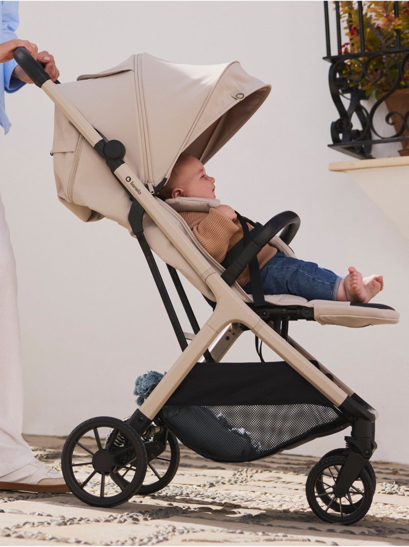 Poussette compacte LIONELO Cloe Plus - Grandes roues - Pliage automatique - Ventilation Beige - Kiabi