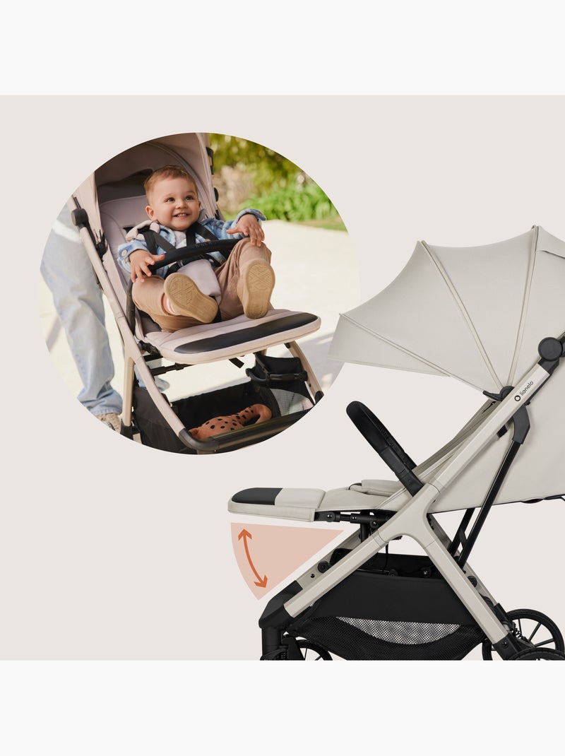 Poussette compacte LIONELO Cloe Plus - Grandes roues - Pliage automatique - Ventilation Beige - Kiabi