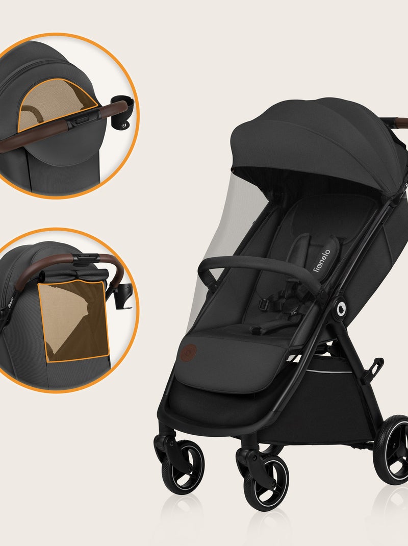 Poussette compacte LIONELO Ingrid - Amortissements - Jusqu'à 22 Kg - Légère & pliable Gris foncé - Kiabi