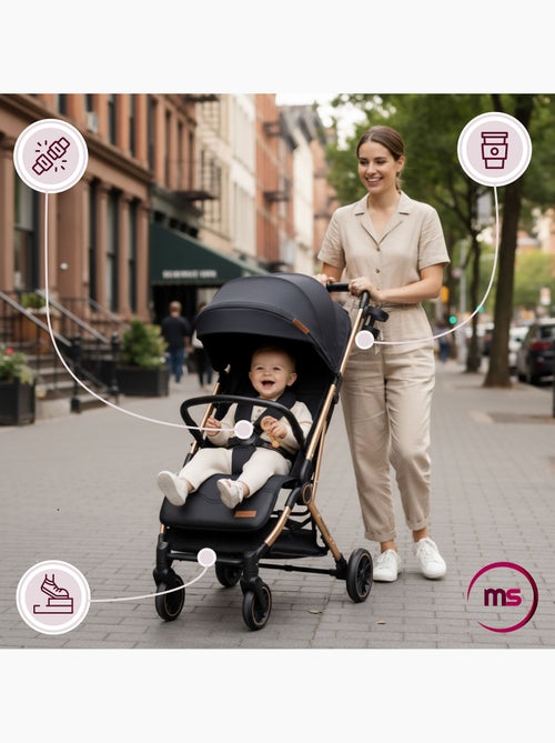 Poussette compacte pliable fonction valise lena gold pro moby-system - Kiabi