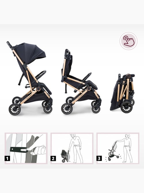 Poussette compacte pliable fonction valise lena gold pro moby-system - Kiabi