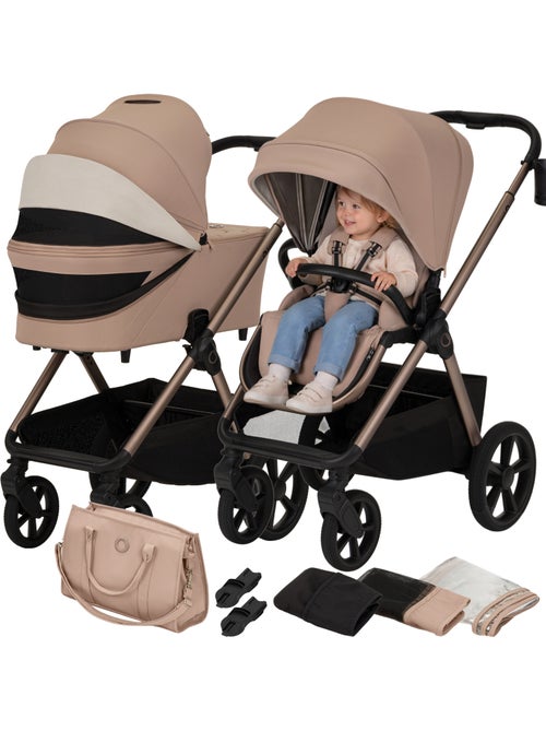 Poussette Duo LIONELO Carmine - Jusqu'à 22kg - Pack poussette, Nacelle et Accessoires - Kiabi Poussette Duo LIONELO Carmine - Jusqu'à 22kg - Pack poussette, Nacelle et Accessoires - Kiabi