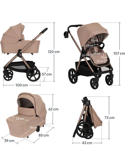 Poussette Duo LIONELO Carmine - Jusqu'à 22kg - Pack poussette, Nacelle et Accessoires - Kiabi Poussette Duo LIONELO Carmine - Jusqu'à 22kg - Pack poussette, Nacelle et Accessoires - Kiabi