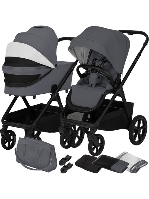 Poussette Duo LIONELO Carmine - Jusqu'à 22kg - Pack poussette, Nacelle et Accessoires - Kiabi