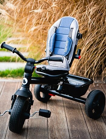 Poussette et tricycle bébé LIONELO Haari - Jusqu'à 25 Kg - Siège réversible - Panier et Sac inclus