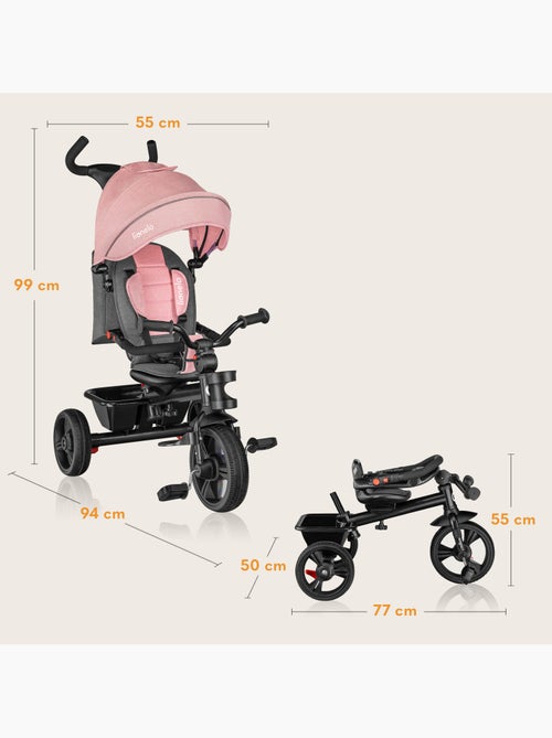 Poussette et tricycle bébé LIONELO Haari - Jusqu'à 25 Kg - Siège réversible - Panier et Sac inclus - Kiabi Poussette et tricycle bébé LIONELO Haari - Jusqu'à 25 Kg - Siège réversible - Panier et Sac inclus - Kiabi
