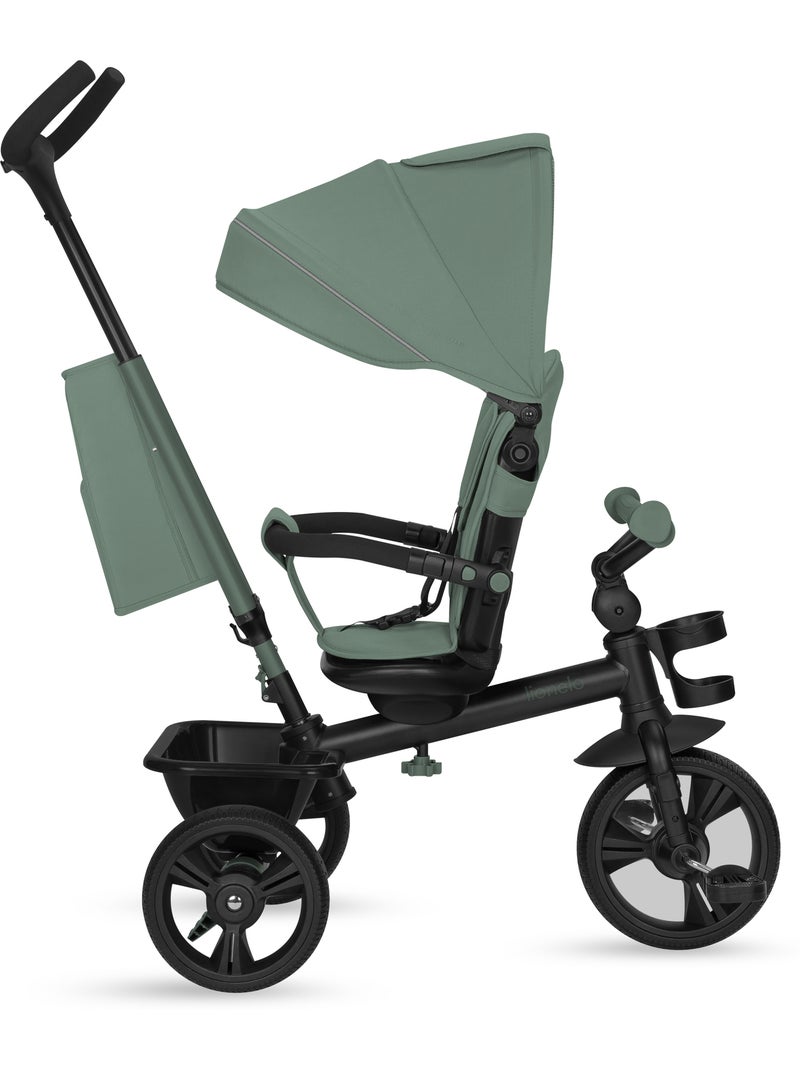 Poussette et tricycle bébé lionelo haari - jusqu'à 25 kg - siège réversible - panier et sac inclus Vert clair - Kiabi
