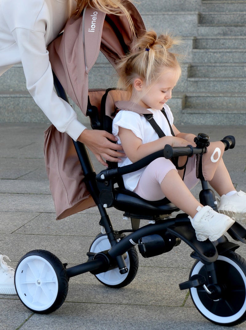 Poussette et tricycle bébé LIONELO Tris Plus - Jusqu'à 25 Kg - Siège réversible - Accessoires inclus Beige - Kiabi