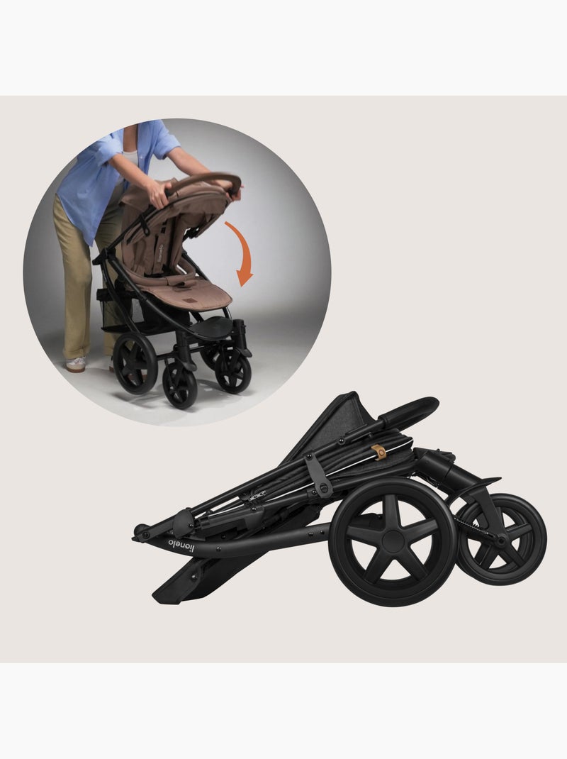 Poussette tout terrain LIONELO Annet Plus - Amortisseurs - Grandes roues - Accessoires Noir - Kiabi