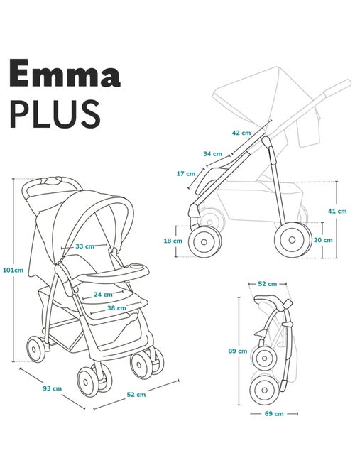 Poussette tout terrain LIONELO Emma - 6-36 mois - Sac inclus - Pliage rapide - Kiabi Poussette tout terrain LIONELO Emma - 6-36 mois - Sac inclus - Pliage rapide - Kiabi