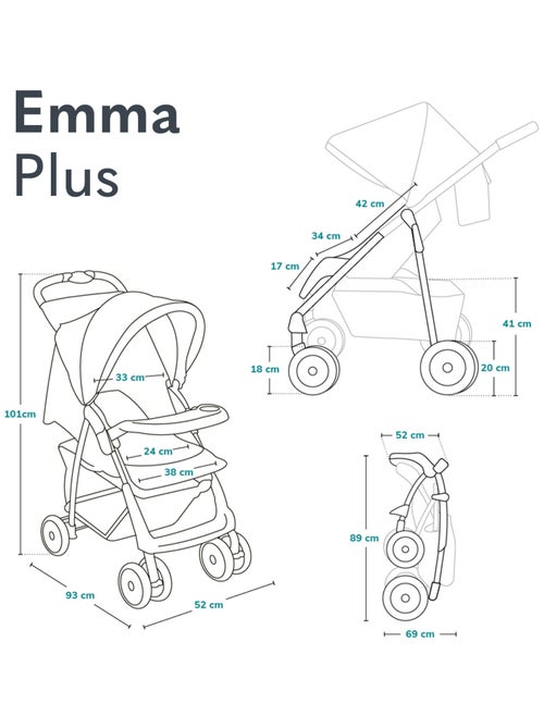 Poussette tout terrain LIONELO Emma - 6-36 mois - Sac inclus - Pliage rapide - Kiabi Poussette tout terrain LIONELO Emma - 6-36 mois - Sac inclus - Pliage rapide - Kiabi