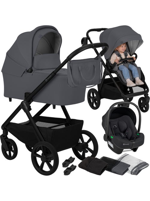 Poussette Trio LIONELO Carmine - Jusqu'à 22kg - Pack poussette, Nacelle, Cosi et Accessoires - Kiabi Poussette Trio LIONELO Carmine - Jusqu'à 22kg - Pack poussette, Nacelle, Cosi et Accessoires - Kiabi