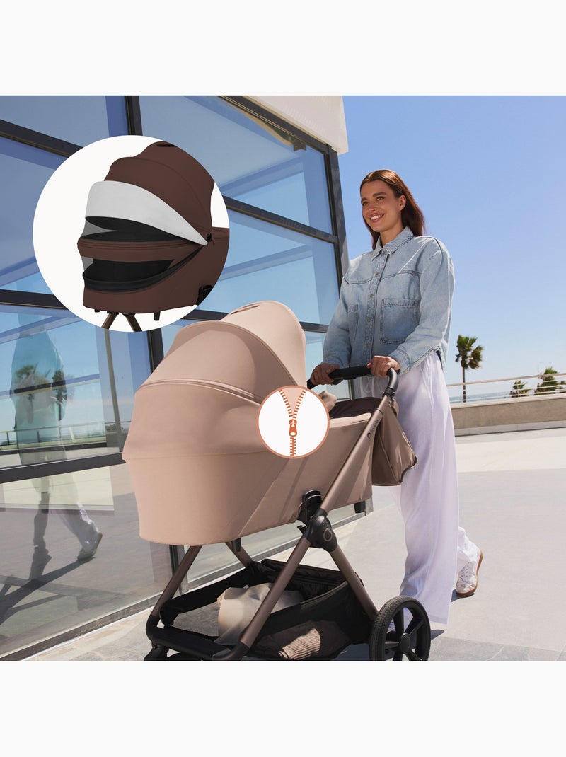 Poussette Trio LIONELO Carmine - Jusqu'à 22kg - Pack poussette, Nacelle, Cosi et Accessoires Marron chocolat - Kiabi