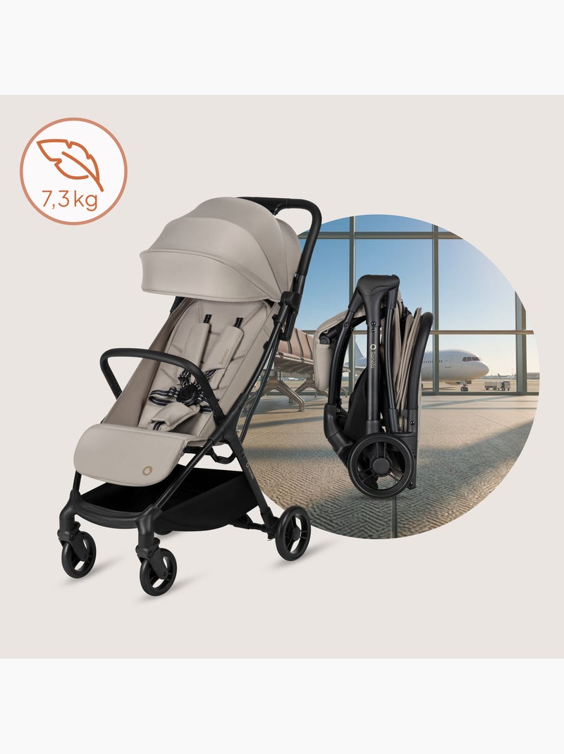 Poussette ultra compacte LIONELO Agia - Lègère - Jusqu'à 4 - Grand panier - Pliage rapide Beige - Kiabi